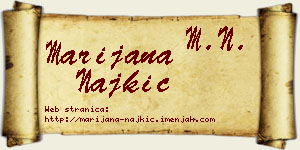 Marijana Najkić vizit kartica